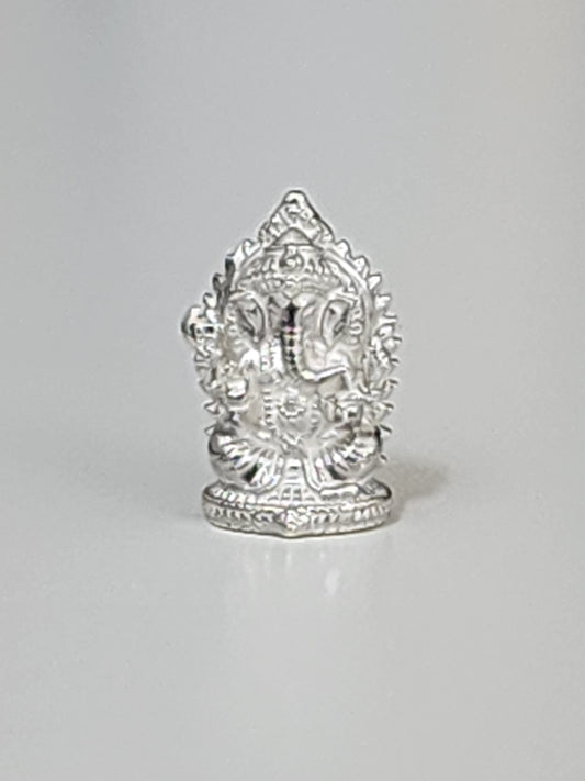 Mini Lord Ganesha Statue (In Silver)