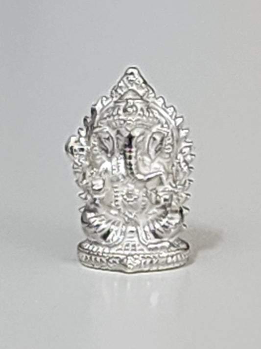 Mini Lord Ganesha Statue (In Silver)