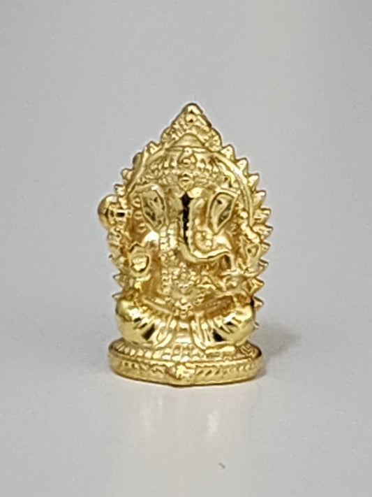 Mini Lord Ganesha Statue (Plated In 18K Yellow Gold)